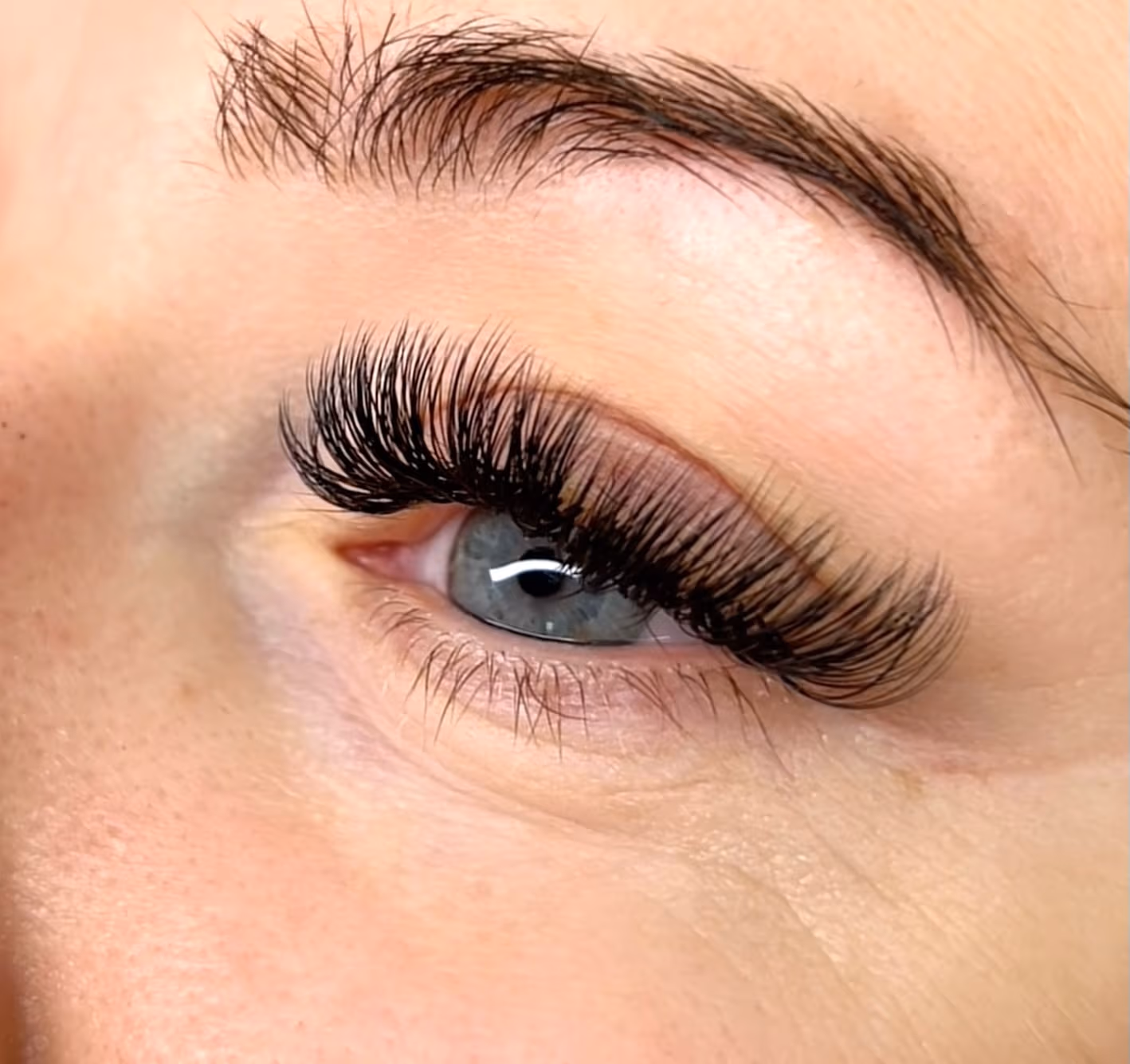 Classic lash extensions at Sugaring NYC McKinney TX — cat eye effect result
